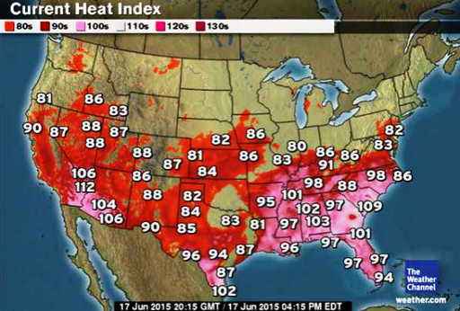 Mid-June full blasting heat-index